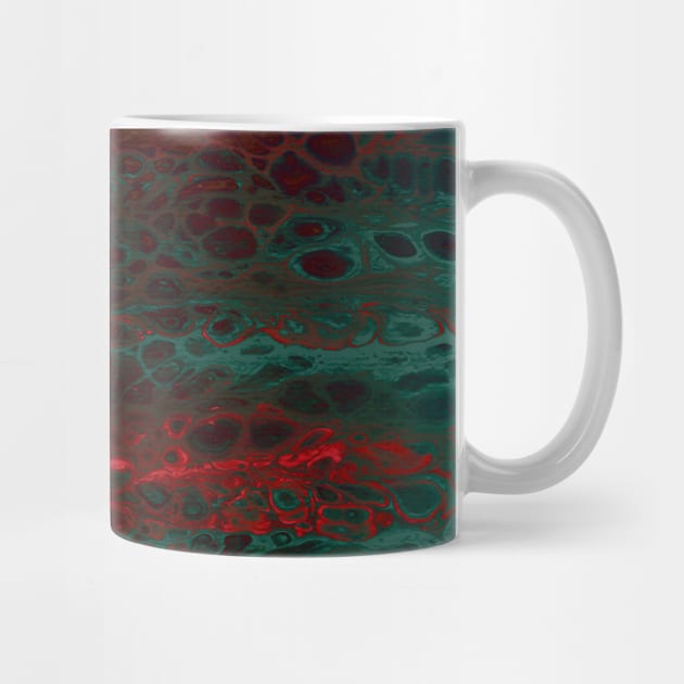 Teal and Red Abstract Paint by thesnowwhyte